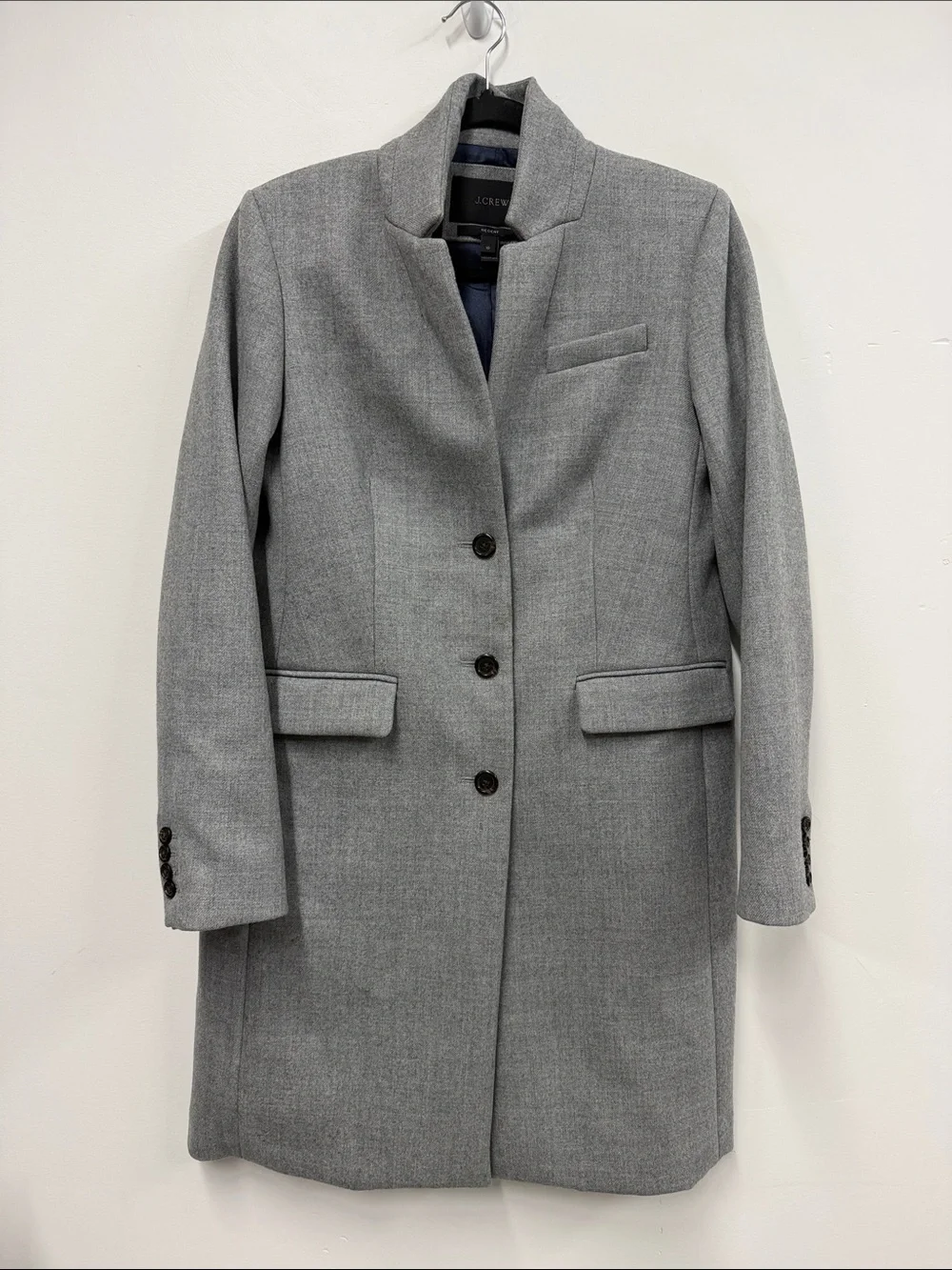 J CREW Regent Topcoat Coat Gray Wool Tailored Academia Preppy Classic Dressy 10 - Picture 3 of 8